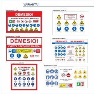 Saugos skydai statybos objekte (statybvietėms)