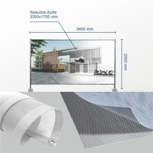 Mesh tentas statybviečių tvoros segmentui
