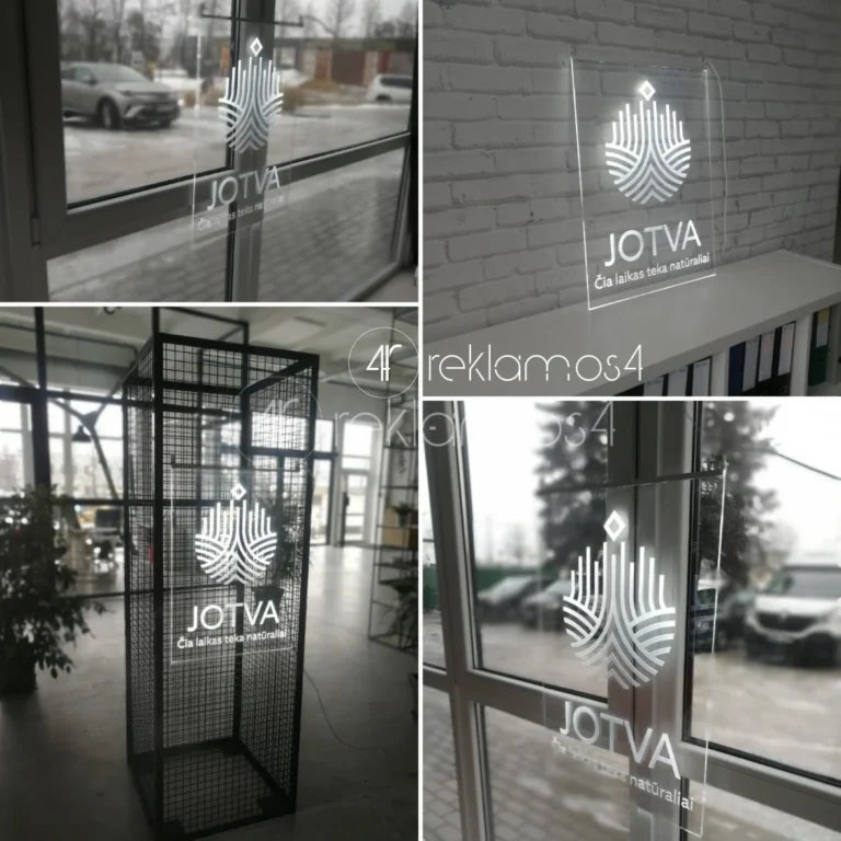 Lazeriuotas orgstiklis su LED šviesos sistema