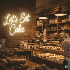 Led neoninė iškaba "Let's Eat Cake"