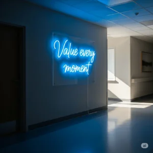 Led neono iškaba "Value every moment"