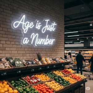 Led neono iškaba "Age is Just a Number"