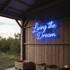 Led neono užrašas "Living the Dream"