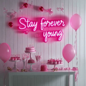 Led neoninė iškaba "Stay forever young"