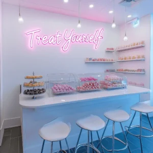 Led neono iškaba "Treat Yourself"