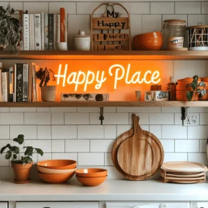 Led neoninis užrašas "Happy Place"